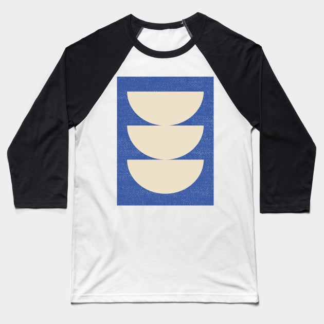 Half Circle 3 - Blue 2 Baseball T-Shirt by moonlightprint